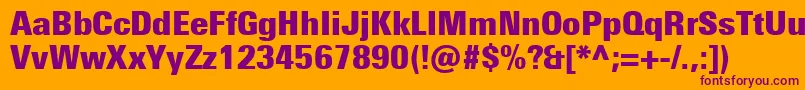 UniversNextProExtrablackCondensed Font – Purple Fonts on Orange Background