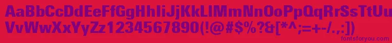 UniversNextProExtrablackCondensed Font – Purple Fonts on Red Background