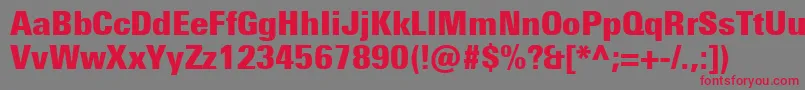 UniversNextProExtrablackCondensed Font – Red Fonts on Gray Background