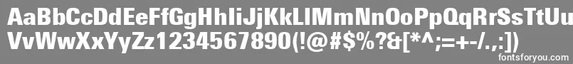 フォントUniversNextProExtrablackCondensed – 灰色の背景に白い文字