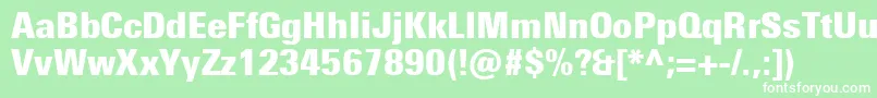 フォントUniversNextProExtrablackCondensed – 緑の背景に白い文字