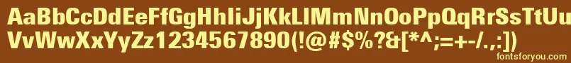 UniversNextProExtrablackCondensed Font – Yellow Fonts on Brown Background