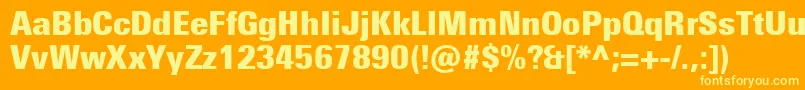 UniversNextProExtrablackCondensed Font – Yellow Fonts on Orange Background