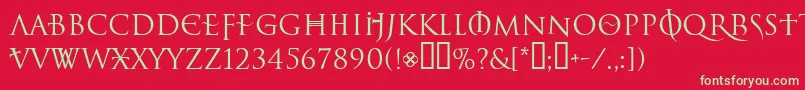 Lelfnoir Font – Green Fonts on Red Background