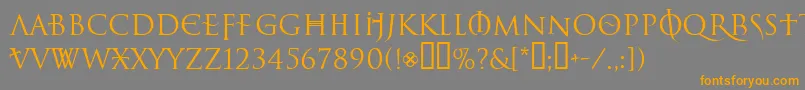 Lelfnoir Font – Orange Fonts on Gray Background