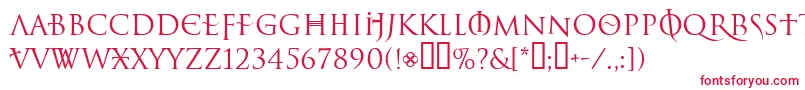 フォントLelfnoir – 白い背景に赤い文字