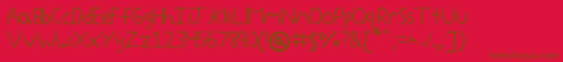 Yokomizo Font – Brown Fonts on Red Background