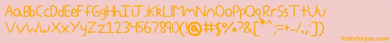 Yokomizo Font – Orange Fonts on Pink Background