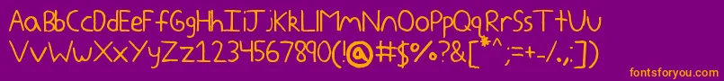 Yokomizo Font – Orange Fonts on Purple Background