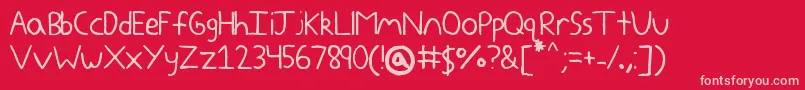 フォントYokomizo – 赤い背景にピンクのフォント