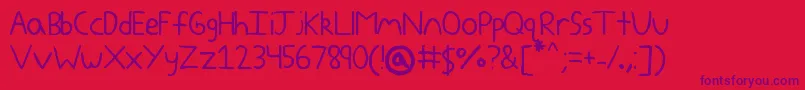 Yokomizo Font – Purple Fonts on Red Background