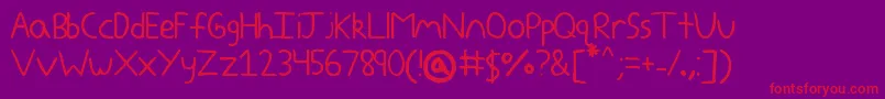 フォントYokomizo – 紫の背景に赤い文字