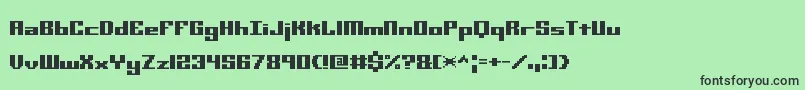 MiniKaliberSTtBrk Font – Black Fonts on Green Background