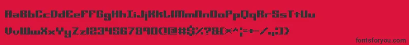 フォントMiniKaliberSTtBrk – 赤い背景に黒い文字