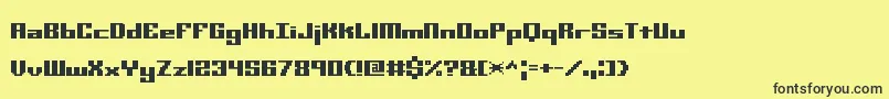 MiniKaliberSTtBrk Font – Black Fonts on Yellow Background