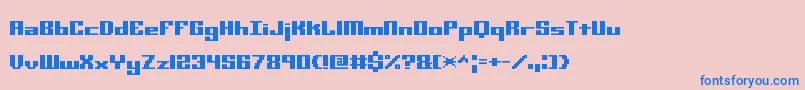 MiniKaliberSTtBrk Font – Blue Fonts on Pink Background