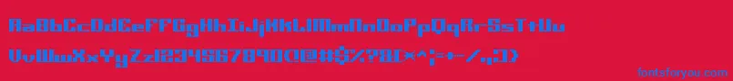 MiniKaliberSTtBrk Font – Blue Fonts on Red Background