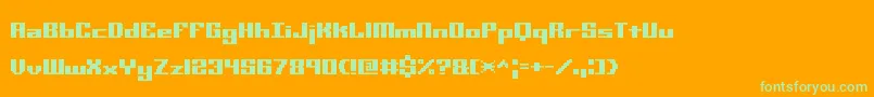 MiniKaliberSTtBrk Font – Green Fonts on Orange Background