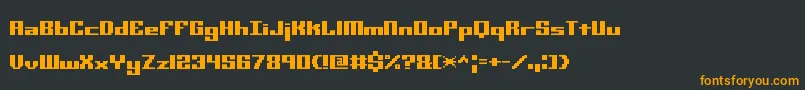 MiniKaliberSTtBrk Font – Orange Fonts on Black Background