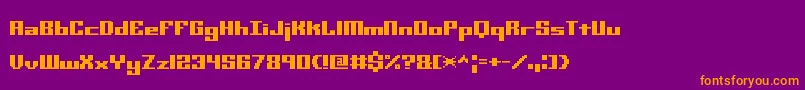 MiniKaliberSTtBrk Font – Orange Fonts on Purple Background