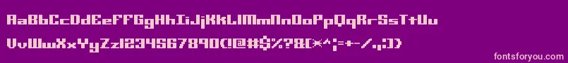 MiniKaliberSTtBrk Font – Pink Fonts on Purple Background