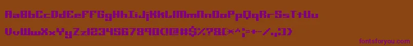 MiniKaliberSTtBrk Font – Purple Fonts on Brown Background