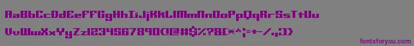 MiniKaliberSTtBrk-fontti – violetit fontit harmaalla taustalla