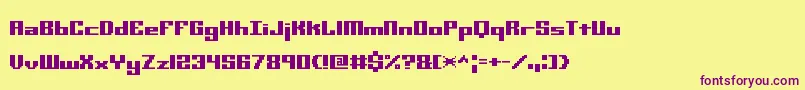 MiniKaliberSTtBrk Font – Purple Fonts on Yellow Background