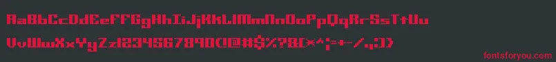 MiniKaliberSTtBrk Font – Red Fonts on Black Background