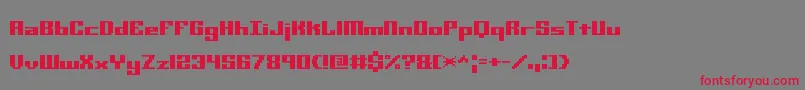 MiniKaliberSTtBrk Font – Red Fonts on Gray Background