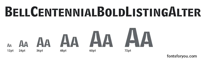 Размеры шрифта BellCentennialBoldListingAlternate