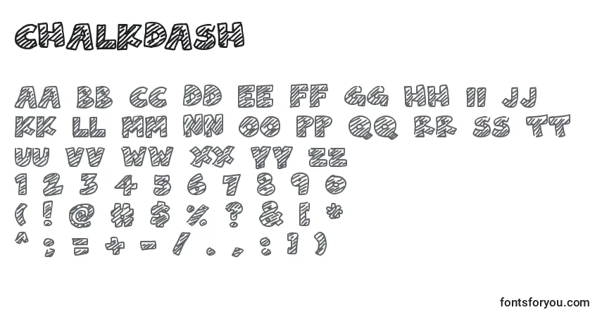 Шрифт ChalkDash (14774) – алфавит, цифры, специальные символы