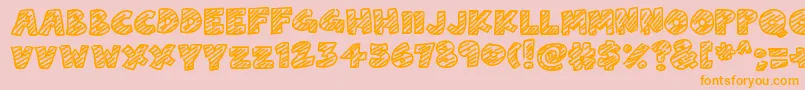 ChalkDash-Schriftart – Orangefarbene Schriften auf rosa Hintergrund