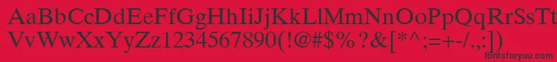 GrecoTenSsi Font – Black Fonts on Red Background