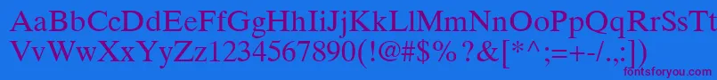 GrecoTenSsi Font – Purple Fonts on Blue Background