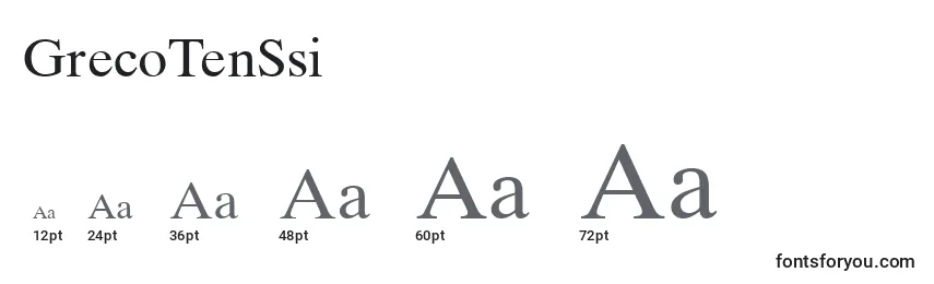 GrecoTenSsi Font Sizes