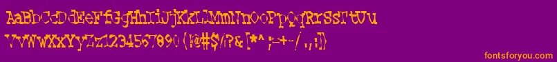 HookerLee-fontti – oranssit fontit violetilla taustalla