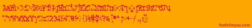 HookerLee-Schriftart – Rote Schriften auf orangefarbenem Hintergrund