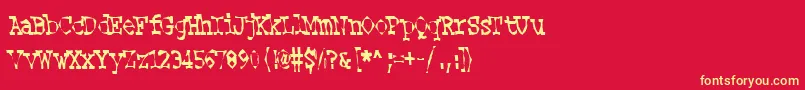 HookerLee Font – Yellow Fonts on Red Background