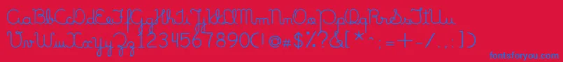 MariaLucia Font – Blue Fonts on Red Background