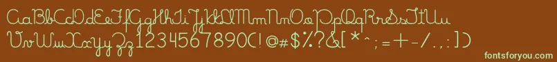 MariaLucia-fontti – vihreät fontit ruskealla taustalla
