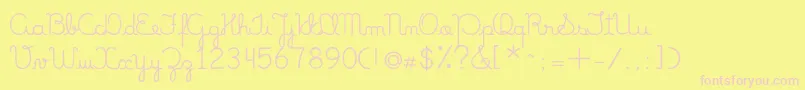 MariaLucia-fontti – vaaleanpunaiset fontit keltaisella taustalla