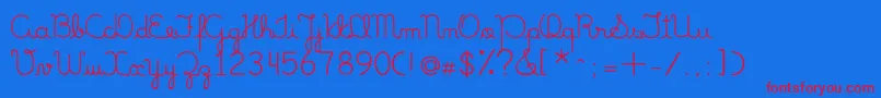 MariaLucia Font – Red Fonts on Blue Background