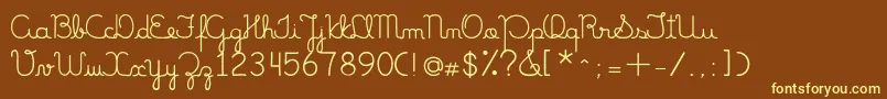 MariaLucia-fontti – keltaiset fontit ruskealla taustalla