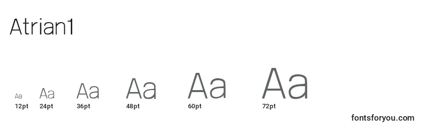 Размеры шрифта Atrian1