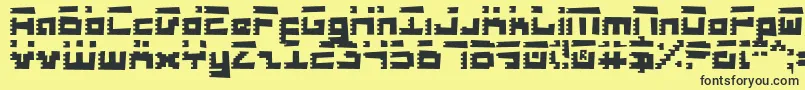 RoidRageRough-Schriftart – Schwarze Schriften auf gelbem Hintergrund