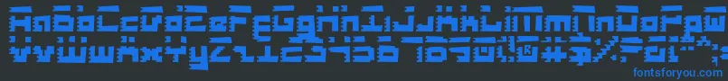 フォントRoidRageRough – 黒い背景に青い文字