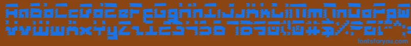 フォントRoidRageRough – 茶色の背景に青い文字