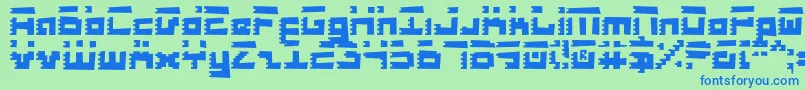 RoidRageRough-fontti – siniset fontit vihreällä taustalla