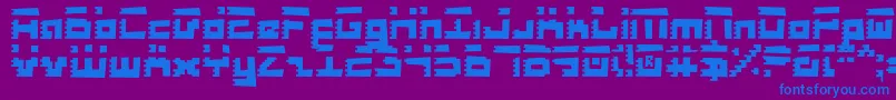 フォントRoidRageRough – 紫色の背景に青い文字